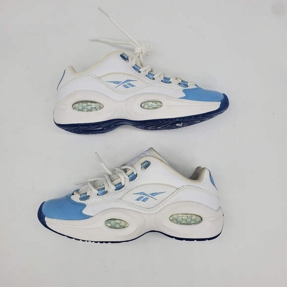 Reebok Shoes Men 6 Question Low Iverson Patent Leather Baby Blue Toe FY2345 - Picture 9 of 10